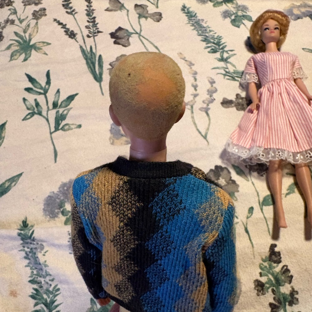 Vintage Mixed Fashion Dolls - Pink Striped Dress & Accessories - Picture 11 of 16